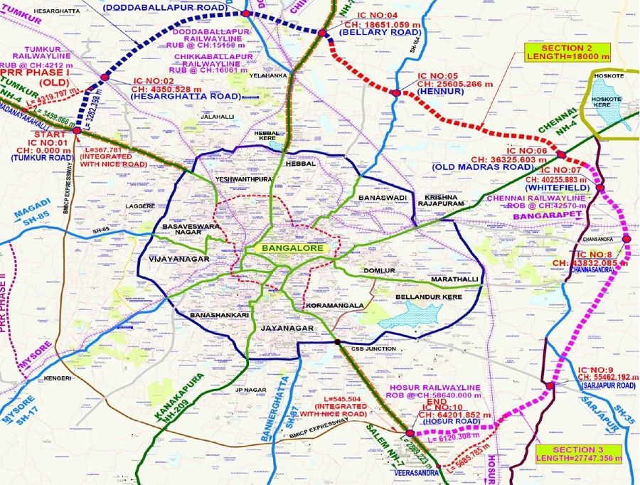 Route Map Of Bangalore Outer Ring Road Is Marked In Blue On The Bangalore Map (1) 